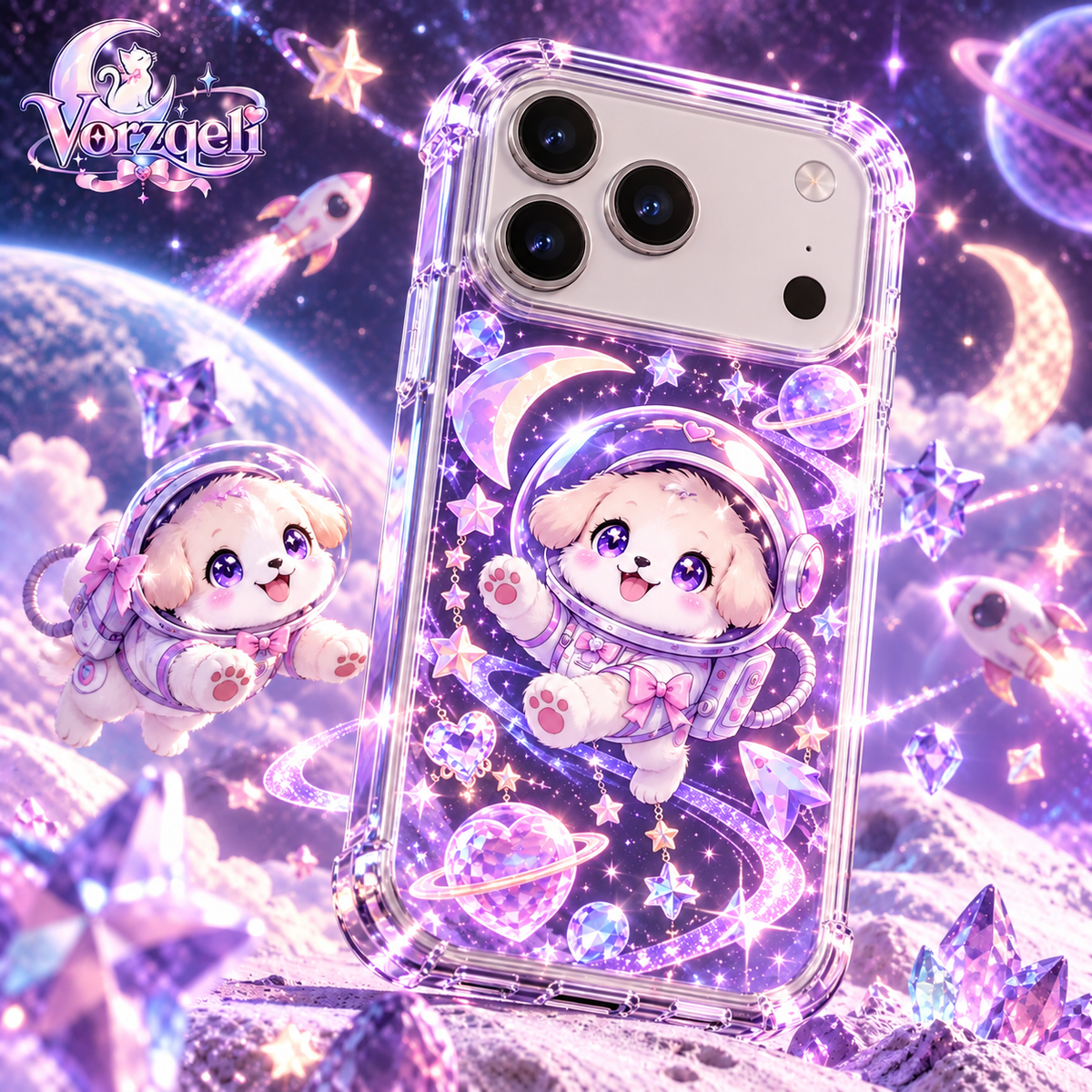 Vorzqeli Adorable Animal Illustration Phone Case, Whimsy Kawaii Cover