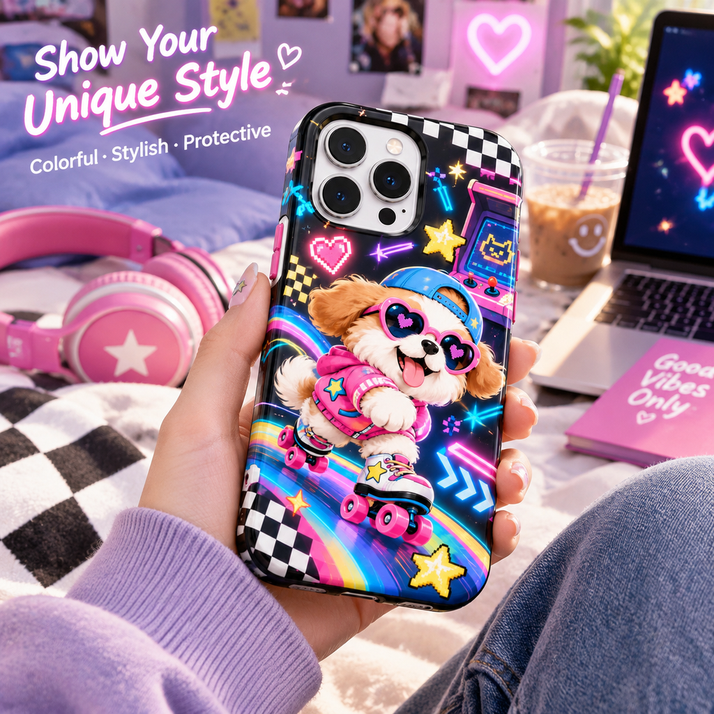 Vorzqeli Colorful Pop Cartoon Phone Case, Playful Vibrant Protective Cover