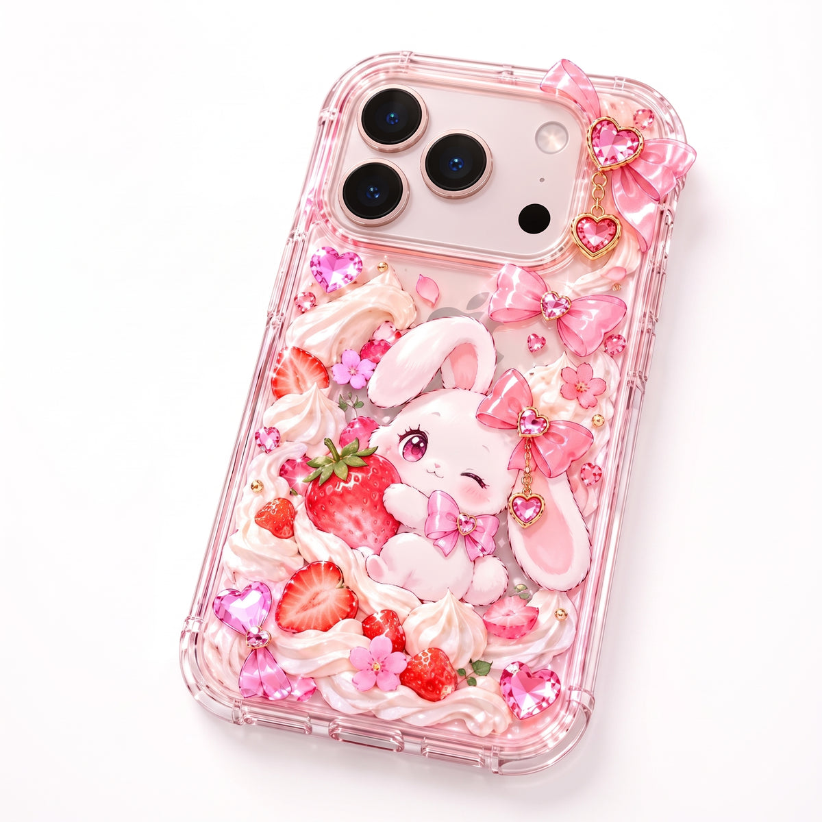 Vorzqeli Sweet Floral Cartoon Character Phone Case, Lovely Aesthetic Shell