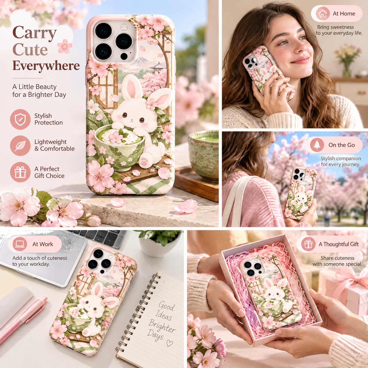 Vorzqeli Lavender Floral Watercolor Phone Case, Soft Dream Art Shell
