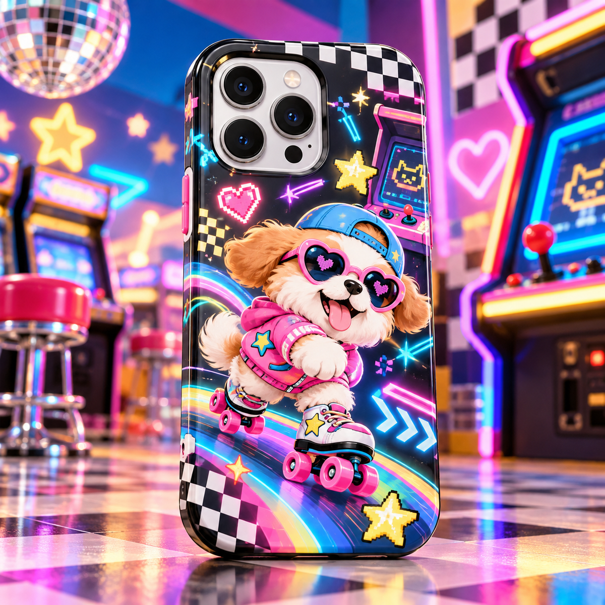 Vorzqeli Colorful Pop Cartoon Phone Case, Playful Vibrant Protective Cover