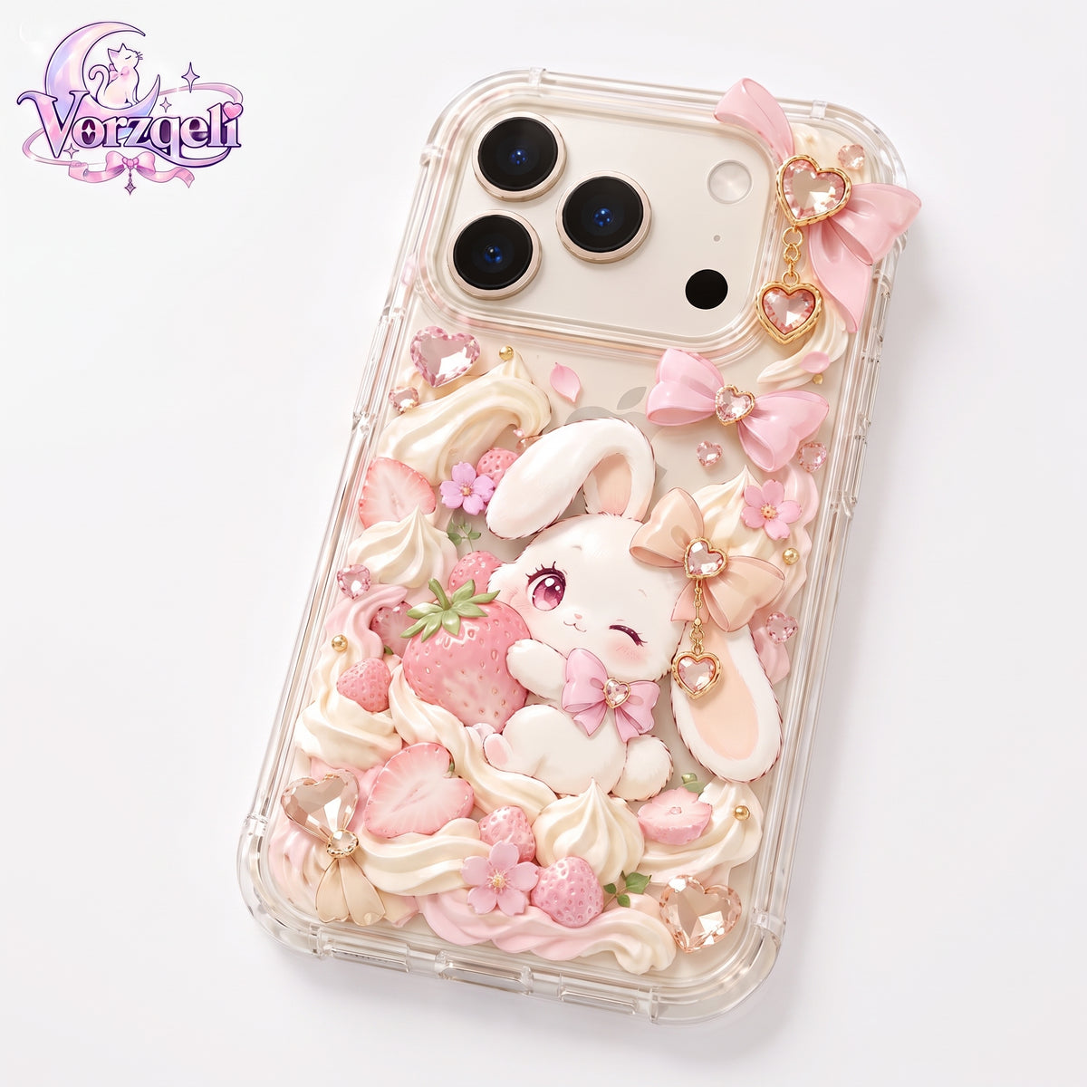 Vorzqeli Sweet Floral Cartoon Character Phone Case, Lovely Aesthetic Shell