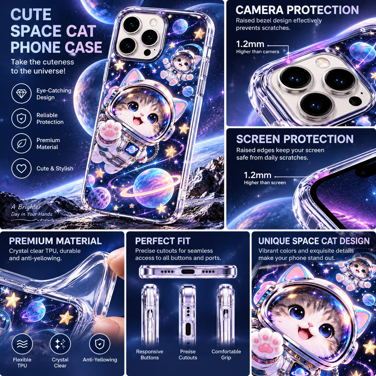 Vorzqeli Purple Fantasy Art Pattern Phone Case, Romantic Aesthetic Shell