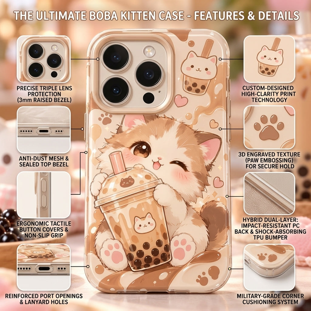 Vorzqeli Green Cartoon Kitty Phone Case, Light Color Protective Shell