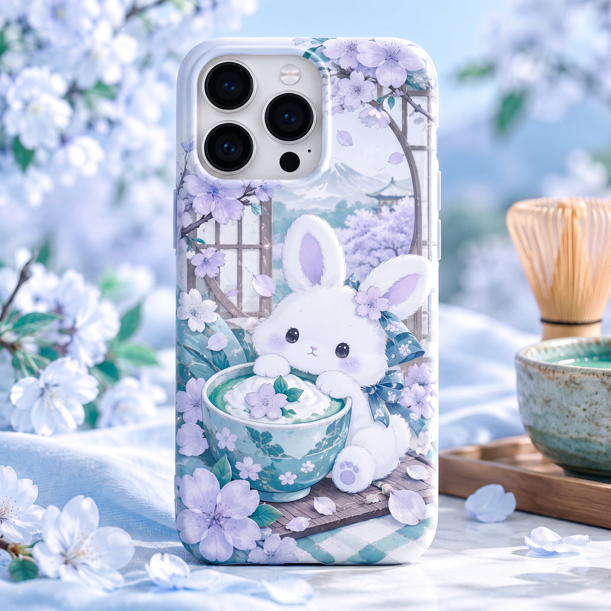 Vorzqeli Lavender Floral Watercolor Phone Case, Soft Dream Art Shell