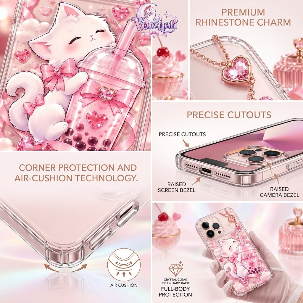 Vorzqeli Cute Cartoon Pet Phone Case, Pastel Kawaii Protective Cover