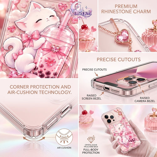 Vorzqeli Cute Cartoon Pet Phone Case, Pastel Kawaii Protective Cover