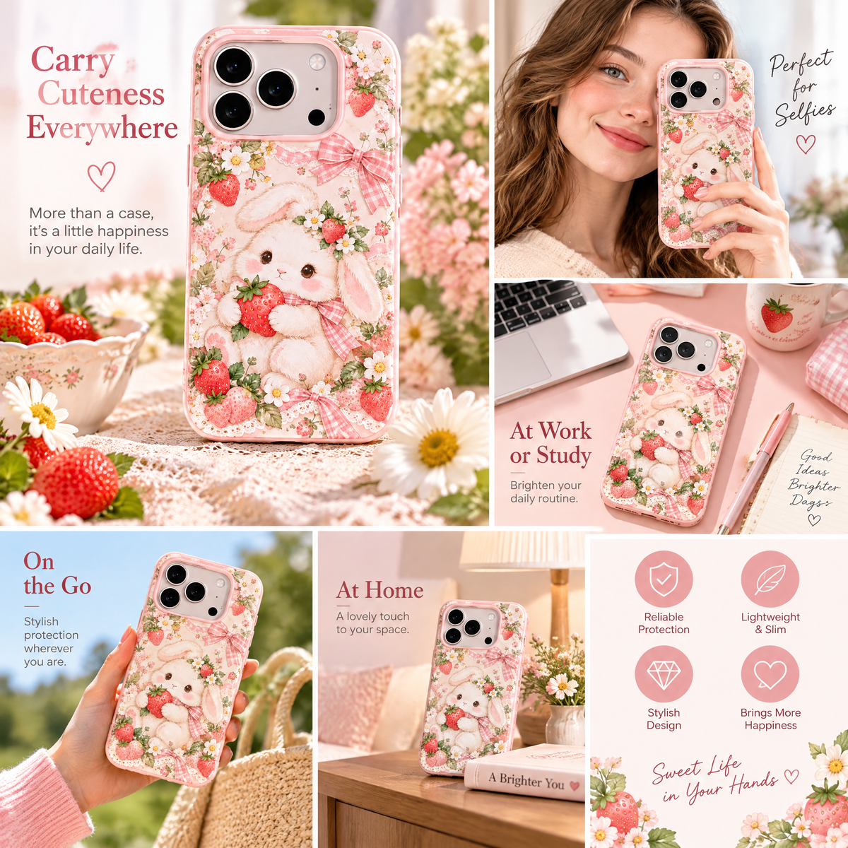Vorzqeli Blue Fantasy Floral Print Phone Case, Elegant Dreamy Protective Cover