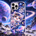 Vorzqeli Purple Fantasy Art Pattern Phone Case, Romantic Aesthetic Shell