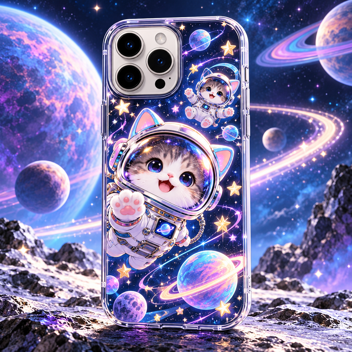 Vorzqeli Purple Fantasy Art Pattern Phone Case, Romantic Aesthetic Shell