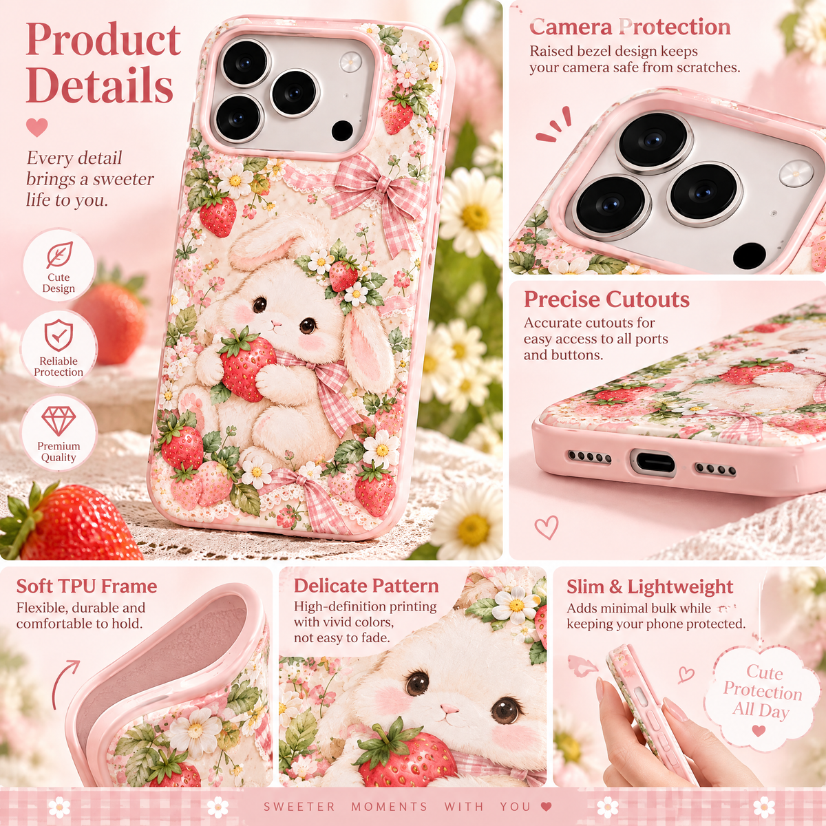 Vorzqeli Blue Fantasy Floral Print Phone Case, Elegant Dreamy Protective Cover