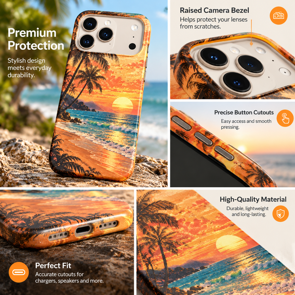 Vorzqeli Retro Orange Art Graffiti Phone Case, Unique Trendy Protective Cover